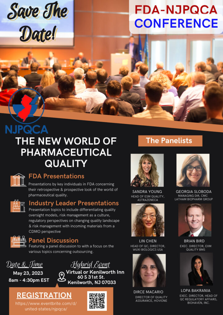 FDA-NJPQCA Conference on May 23 in Kenilworth, New Jersey